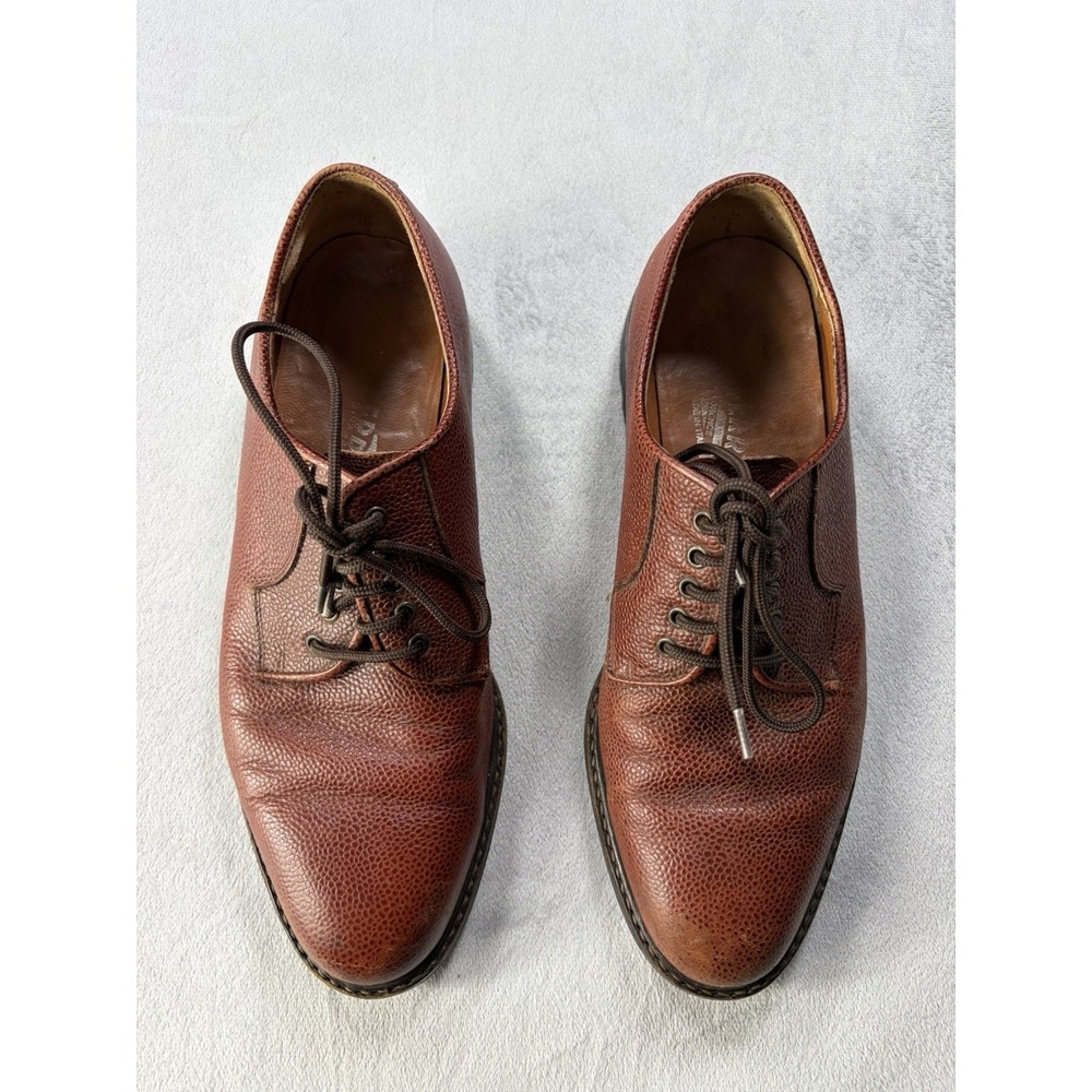 SALVATORE FERRAGAMO Made in Italy Pebble Grain Casual Shoes Mens Size 7 D Brown